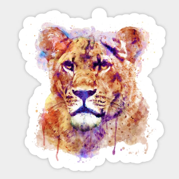 Lioness Head Sticker by Marian Voicu